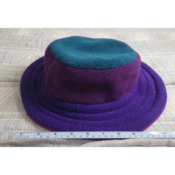 Vintage Esther Hatworks Fleece Bucket‎ Hat | Alaska Handmade | Colorblock Teal &